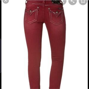 Miss Me skinny cabernet blingy jeans size 26
